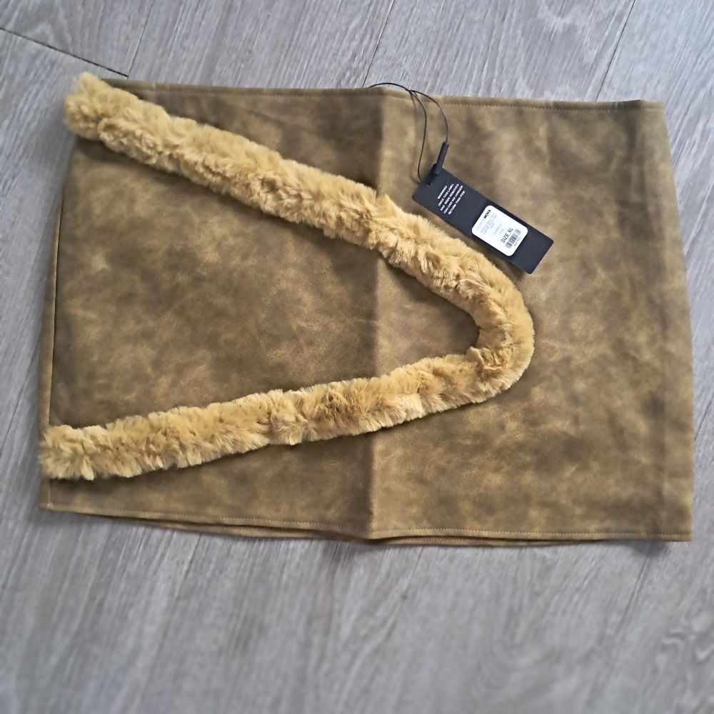 Chic Tan with Faux Fur Accent